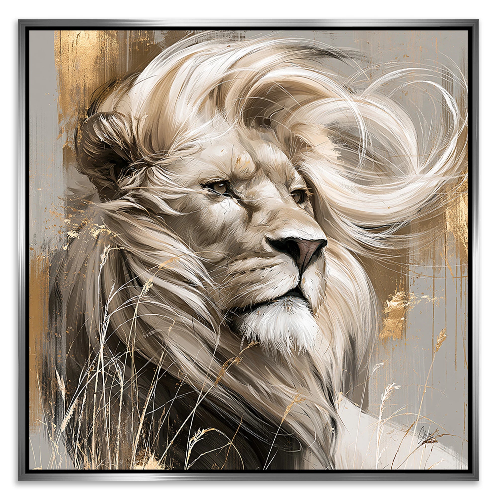 Silent Lion Leinwand Bild