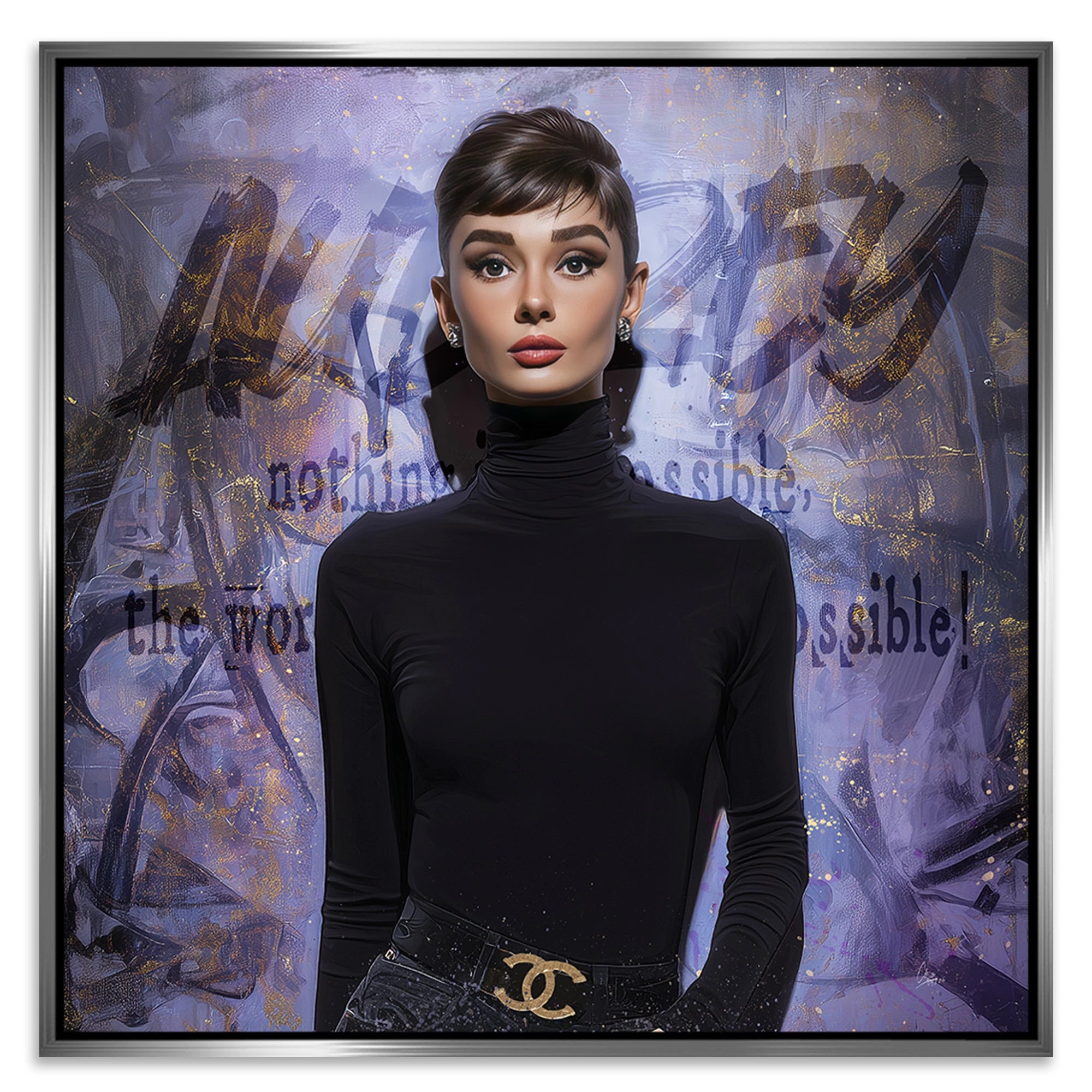 Audrey Hepburn Impossible Leinwand Bild