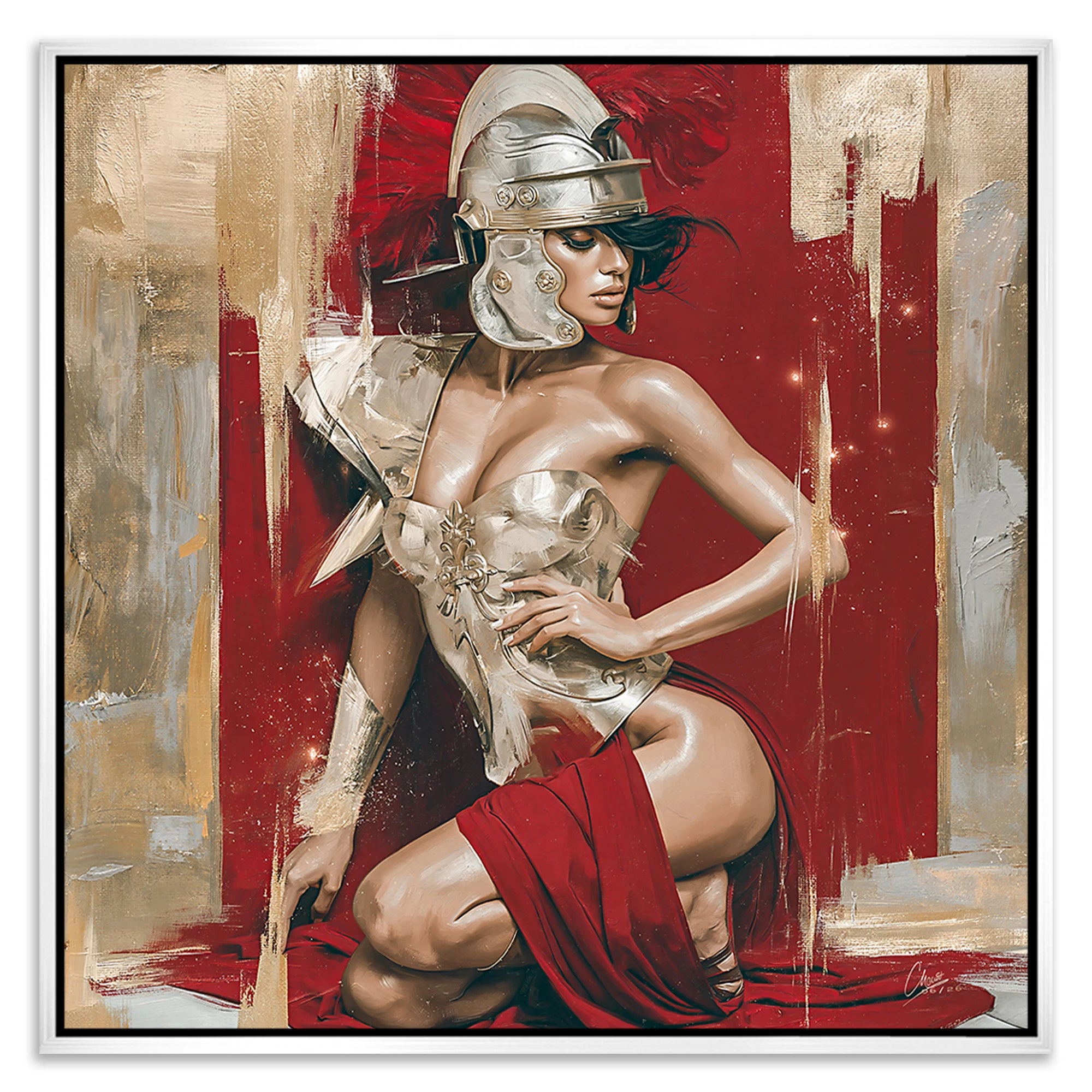 Goldene Gladiatorin Leinwand Bild