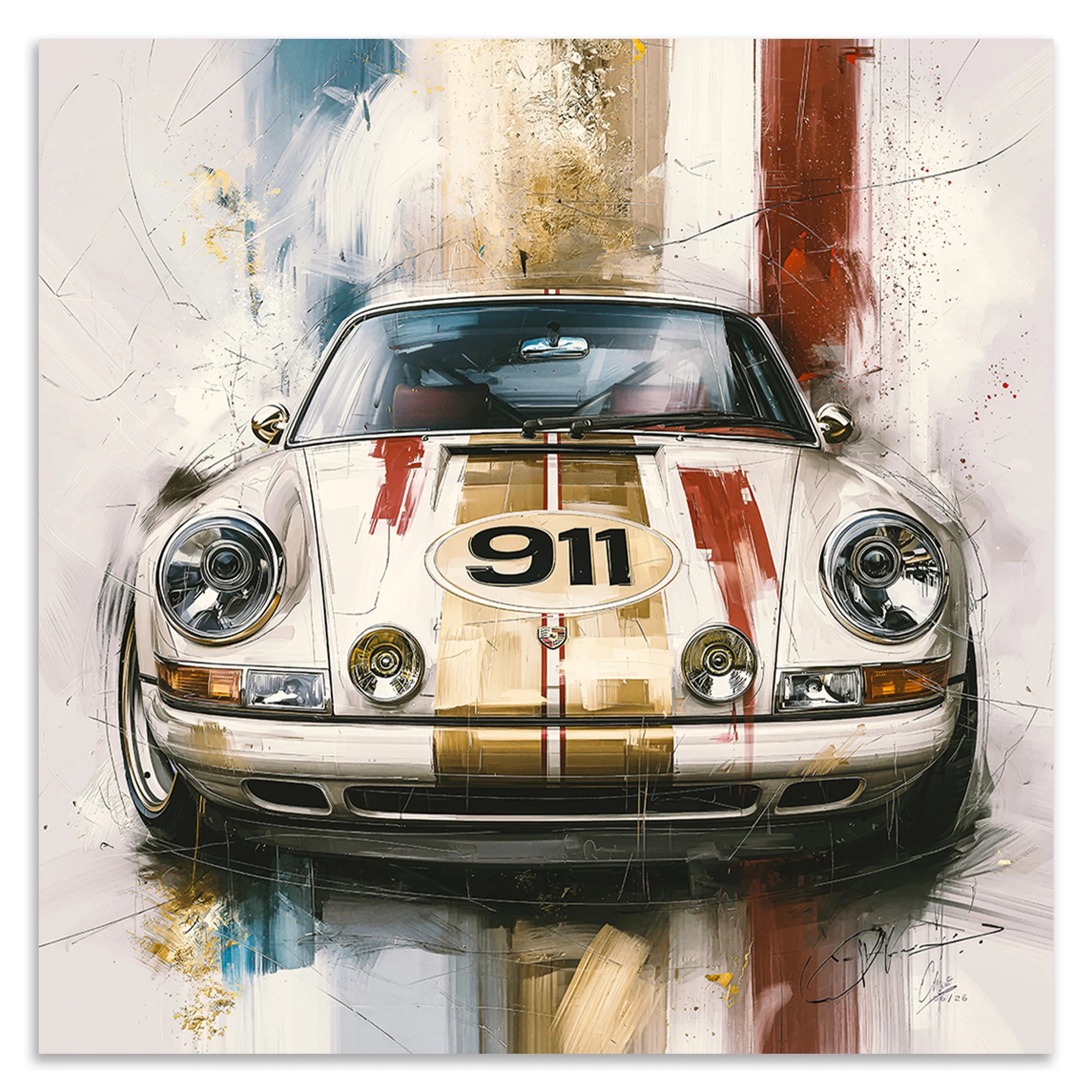 Porsche 911 Racing Leinwand Bild