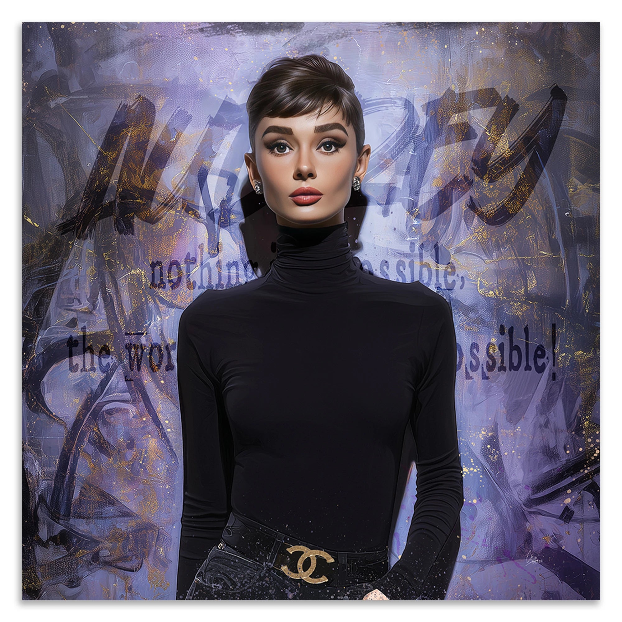 Audrey Hepburn Impossible Leinwand Bild