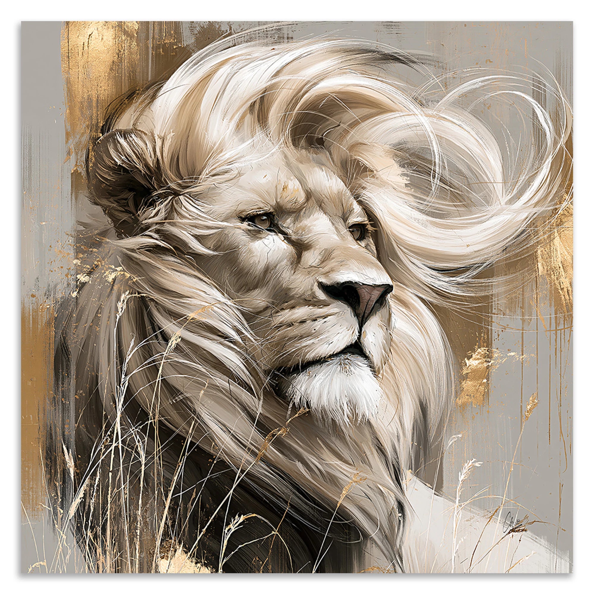 Silent Lion Leinwand Bild