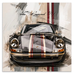 Porsche 911 Black Line Leinwand Bild