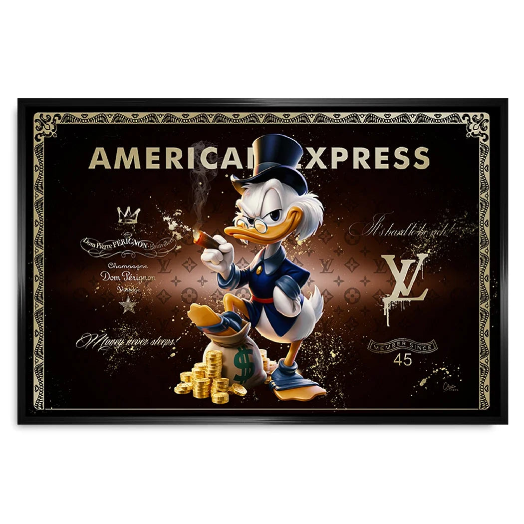Dagobert Duck Money Power Leinwand Bild
