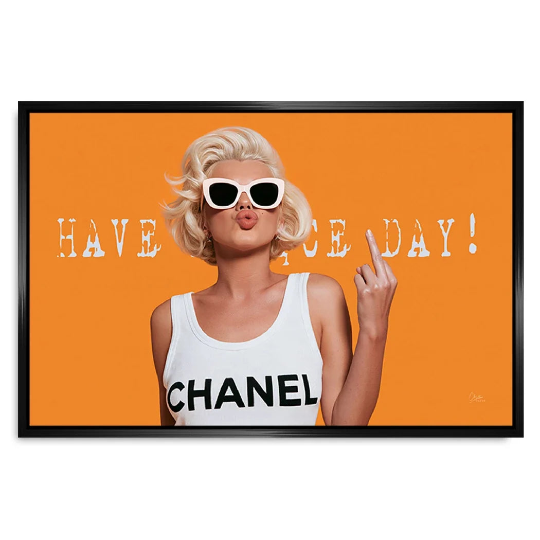 Marilyn Monroe Orange Kiss Leinwand Bild