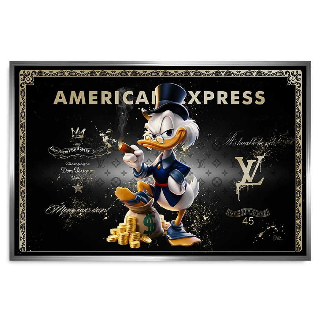 Dagobert Duck Black Amex Leinwand Bild