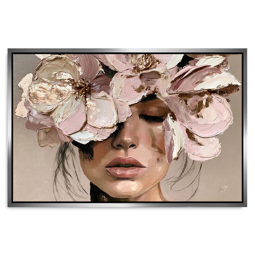 Blütenzauber Rosé Leinwand Bild