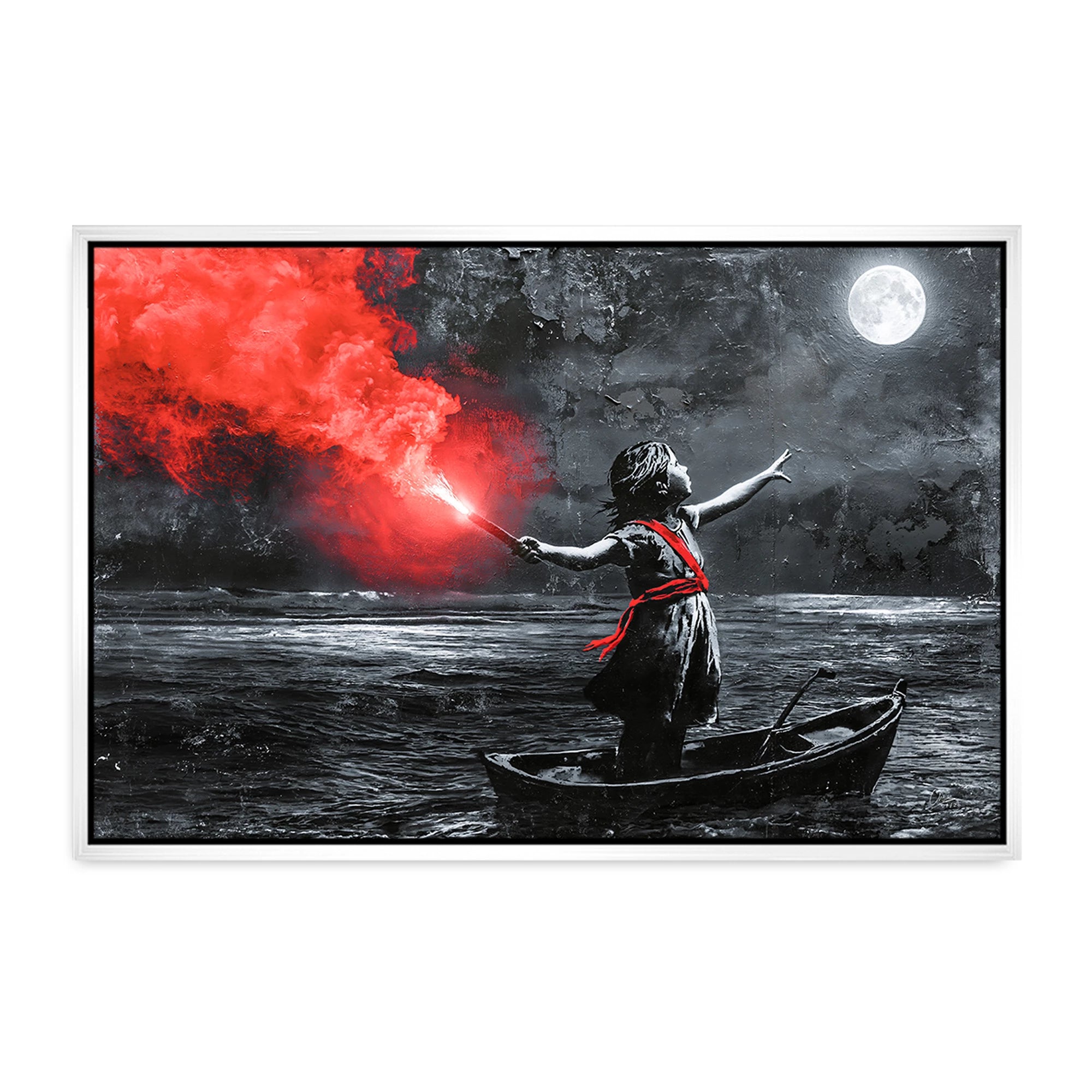 To the Moon Banksy Style Leinwand Bild