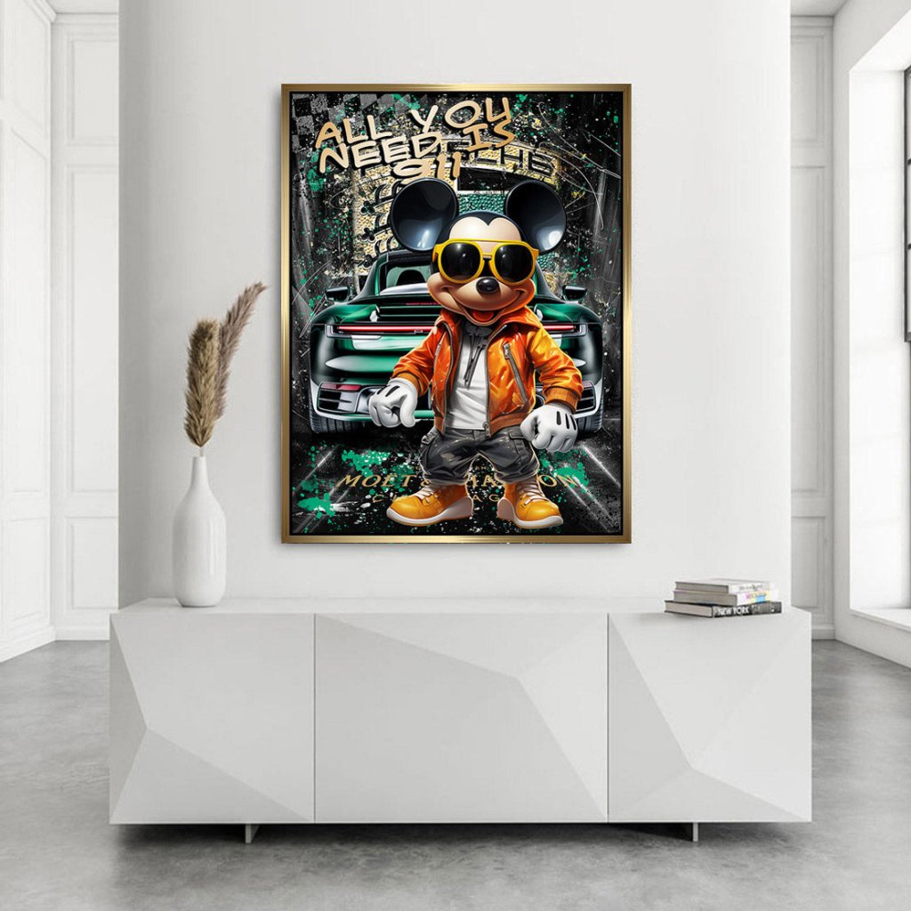 Micky Need Porsche Pop Art AluDibond Bild INGALERIE