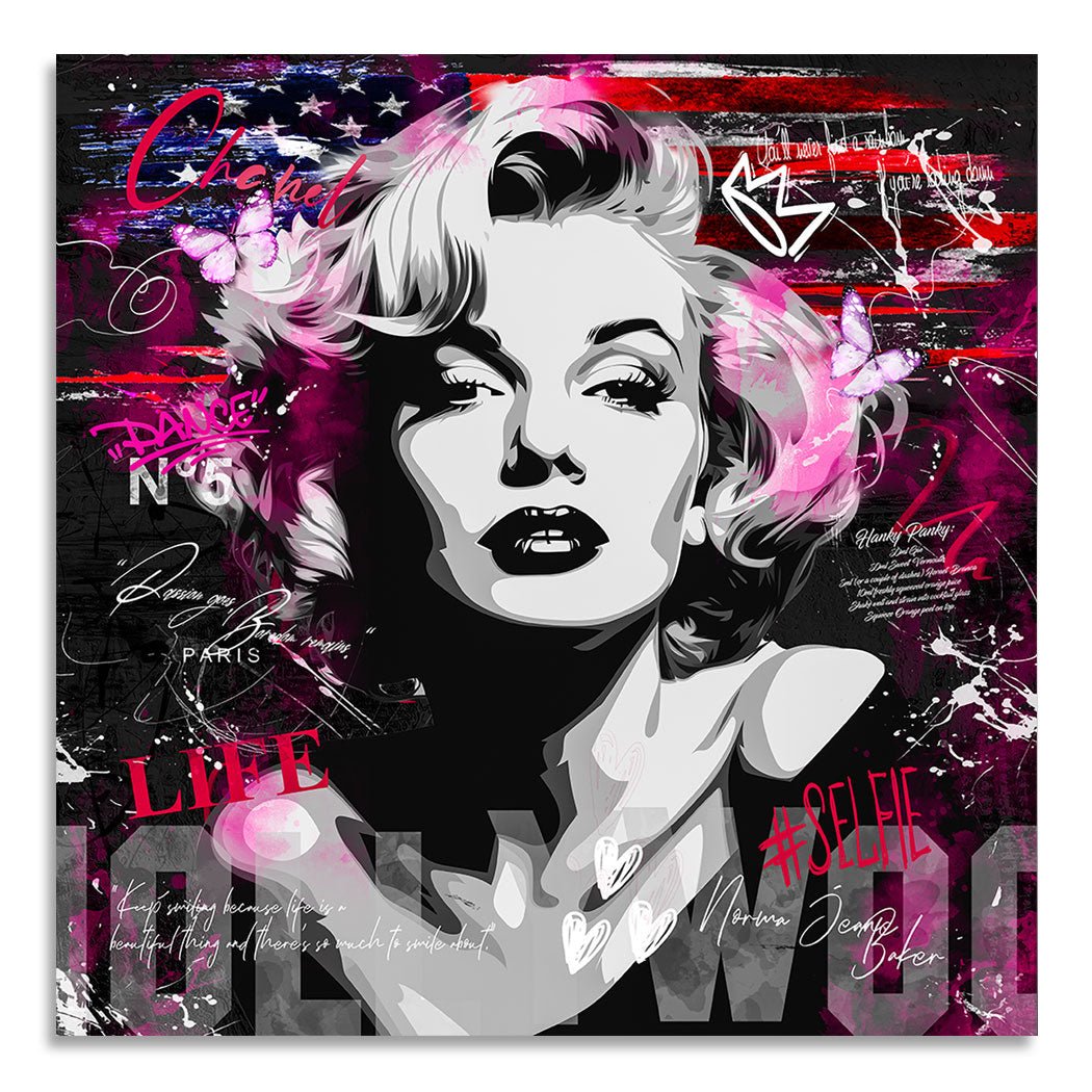 Marilyn Hollywood Pop Art AluDibond Bild INGALERIE