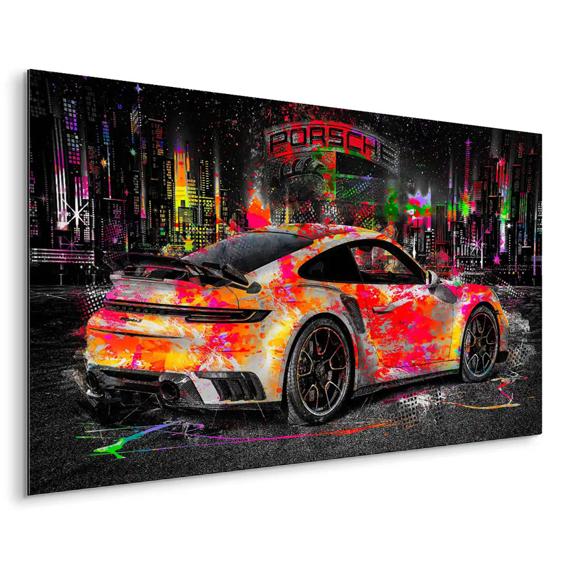 Porsche 911 Turbo Pop Art Style Aludibond Bild INGALERIE