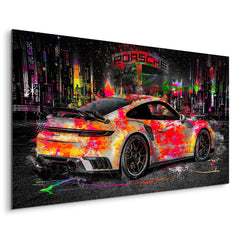 Porsche 911 Turbo Pop Art Style Aludibond Bild