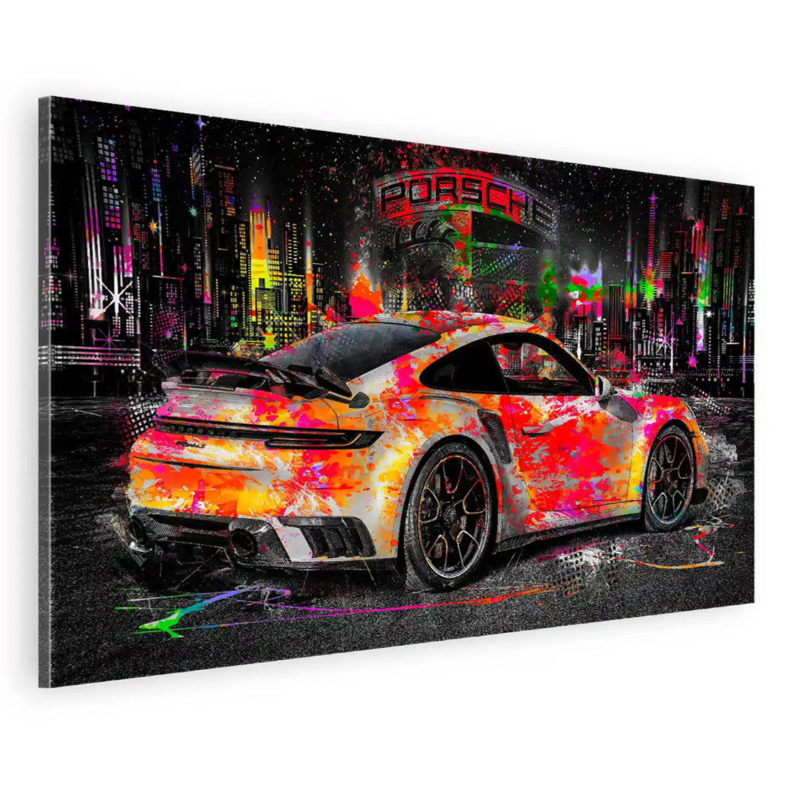 Porsche 911 Turbo Pop Art Style Leinwand Bild INGALERIE