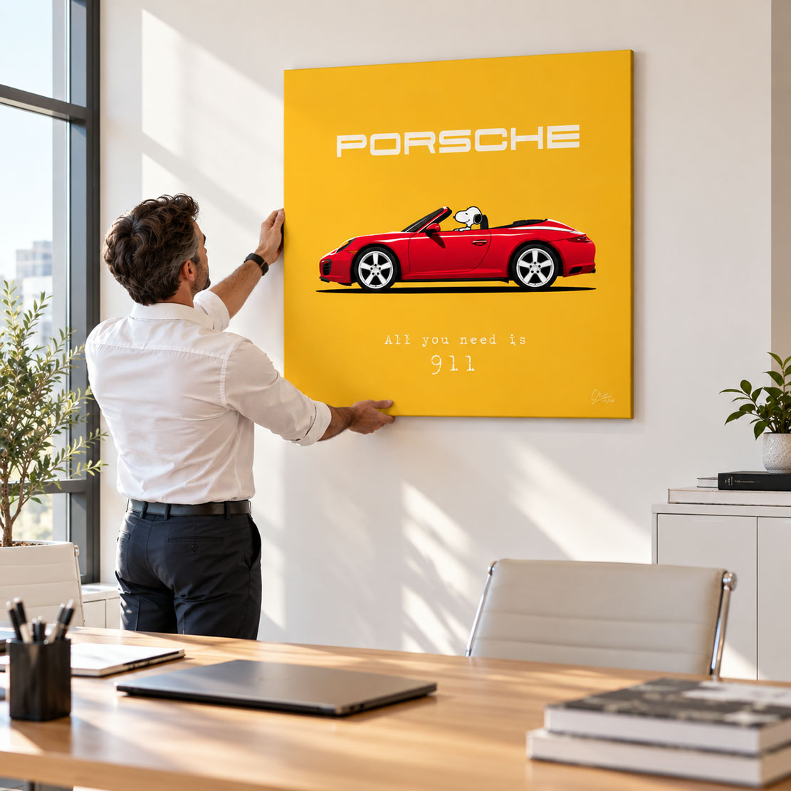 911 Snoopy Leinwand Bild