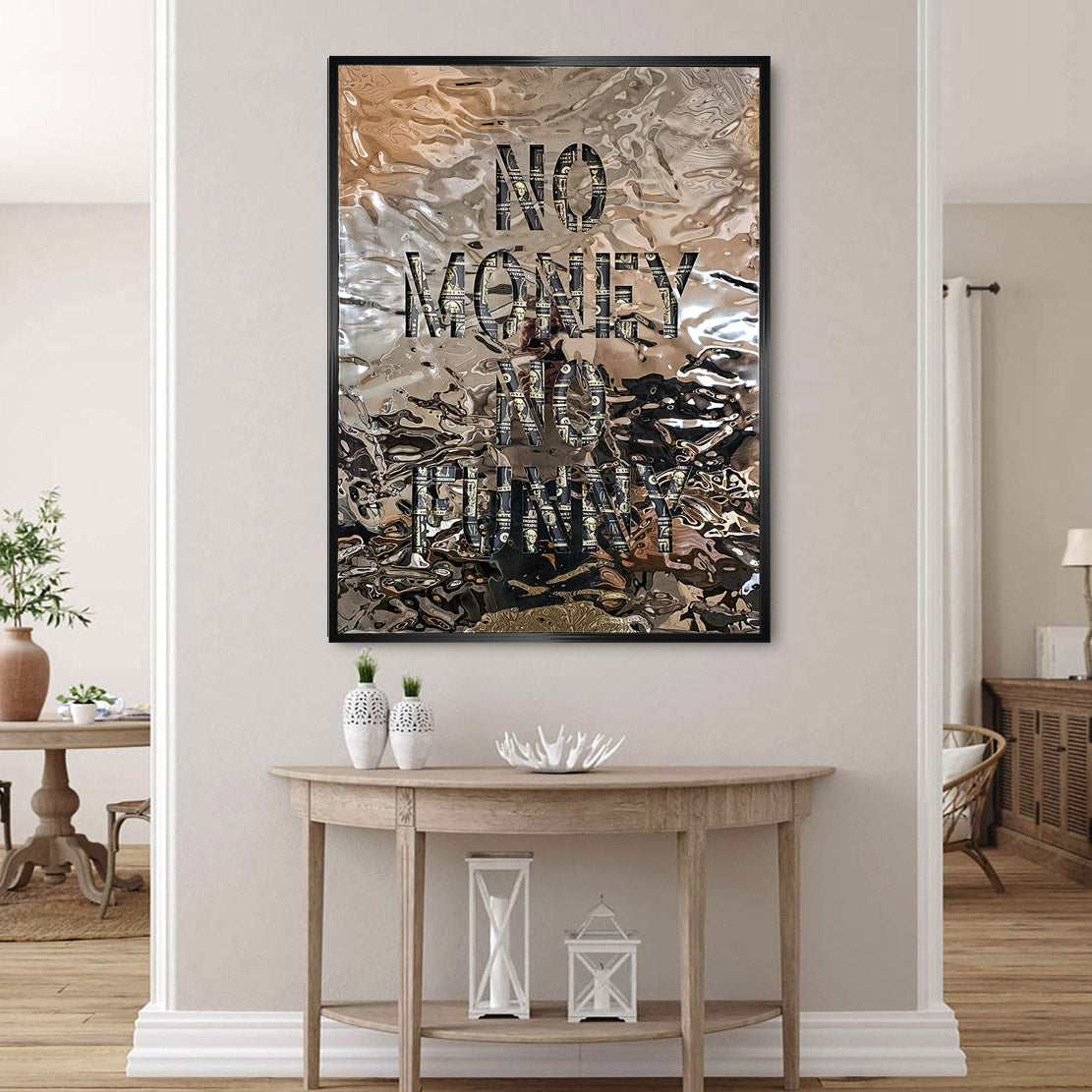 No Money No Funny Wandbild | Unikat INGALERIE