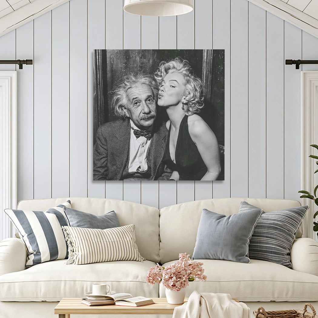 Einstein Monroe Secret Leinwand Bild