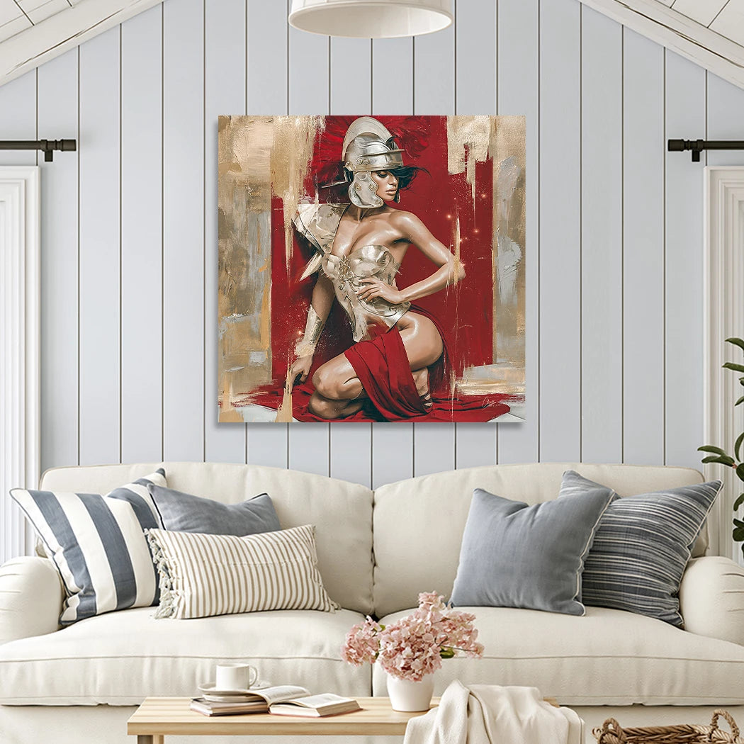 Goldene Gladiatorin Leinwand Bild