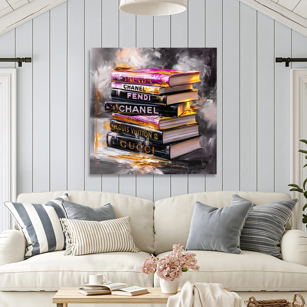 Fashion Bücher Leinwand Bild