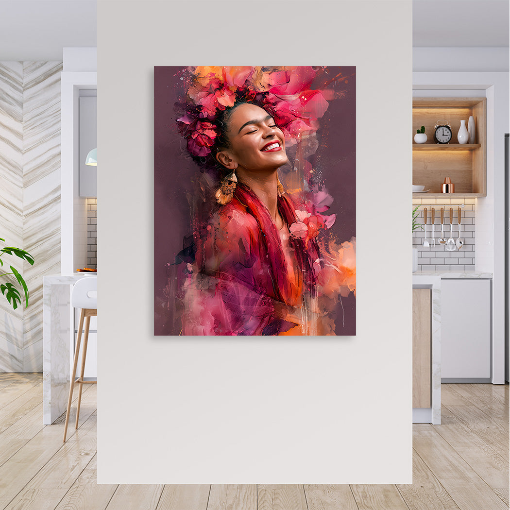 Frida Kahlo Flower Glow Leinwand Bild