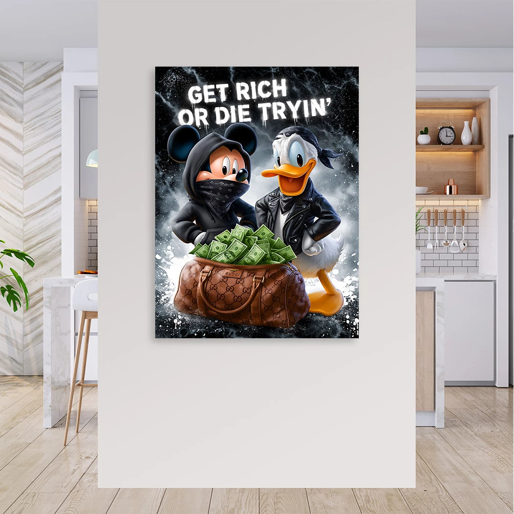 Micky Donald Gang Leinwand Bild