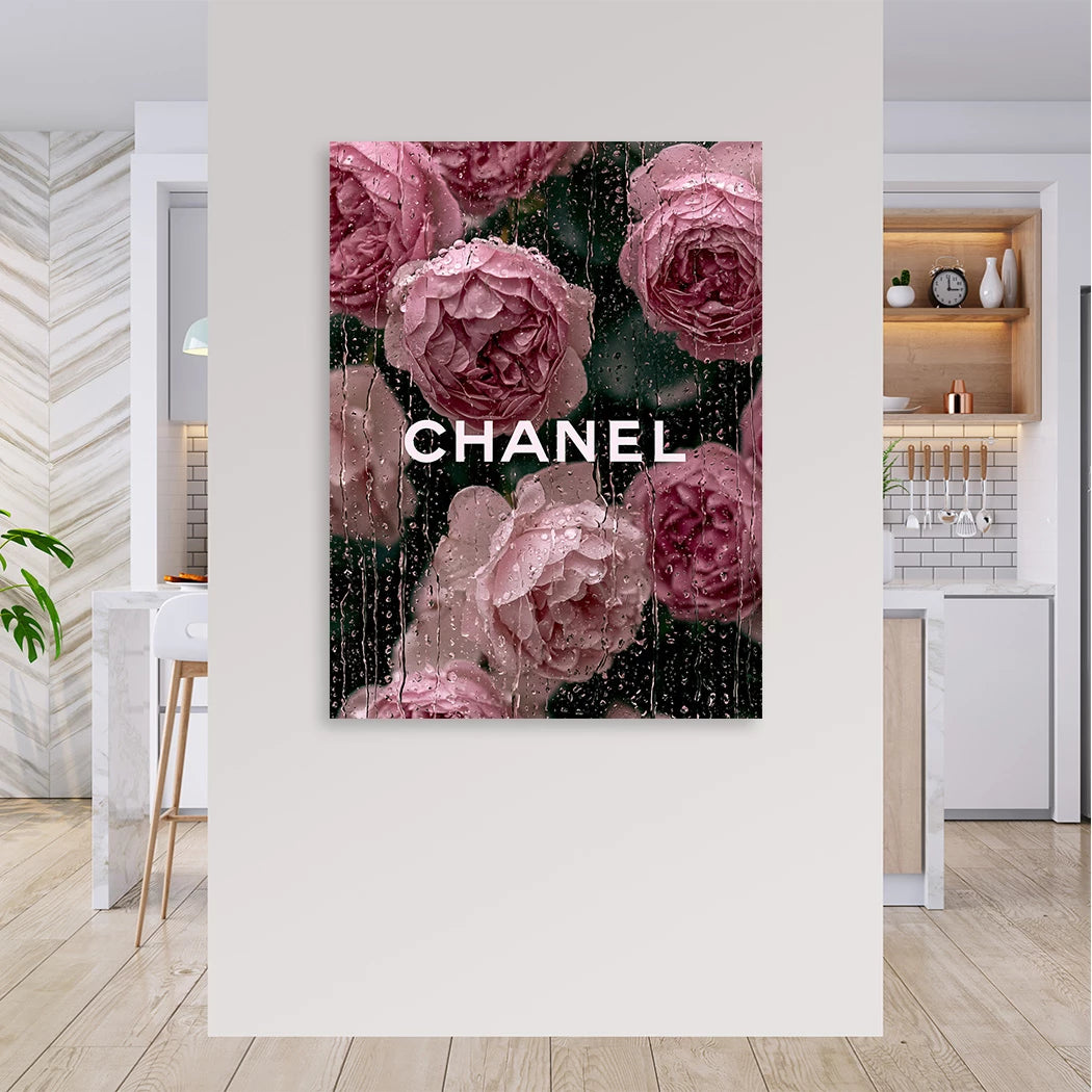 Chanel Rosenregen Leinwand Bild