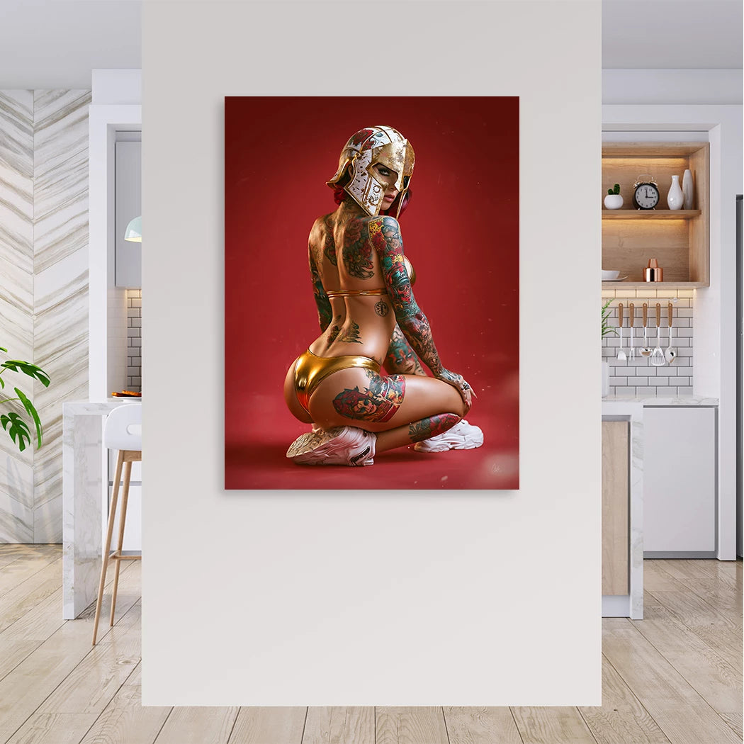Goldene Amazone Leinwand Bild