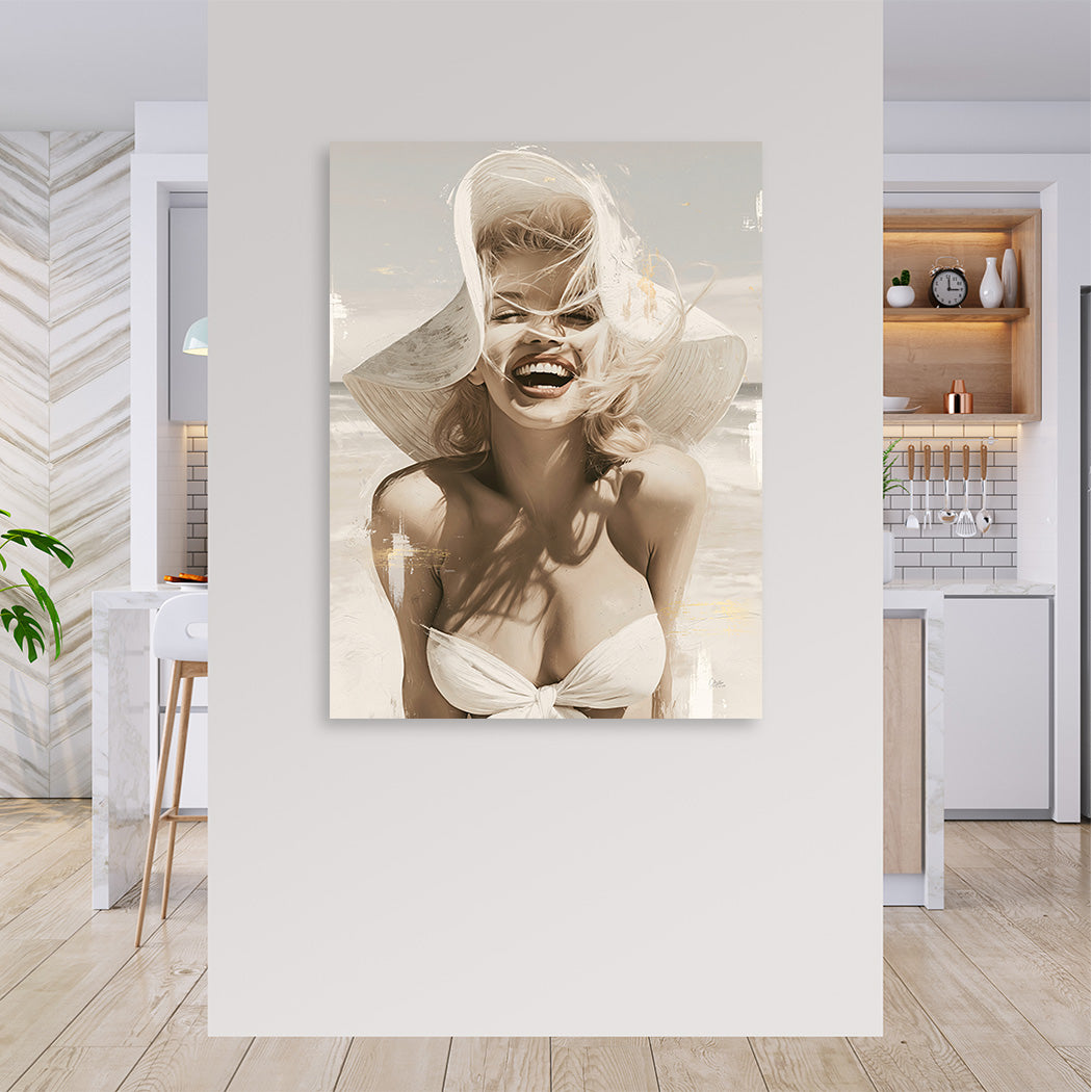 Marilyn Monroe Summer Smile Leinwand Bild
