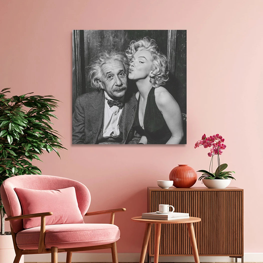 Einstein Monroe Secret Leinwand Bild