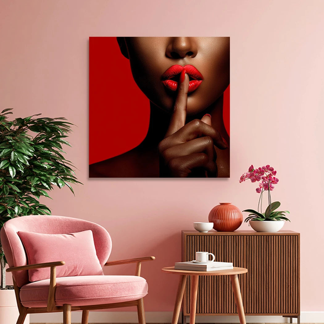 Psst in Rot Leinwand Bild