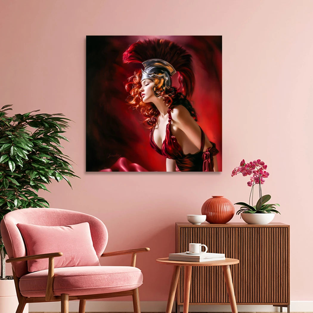 Römerin in Rot Leinwand Bild