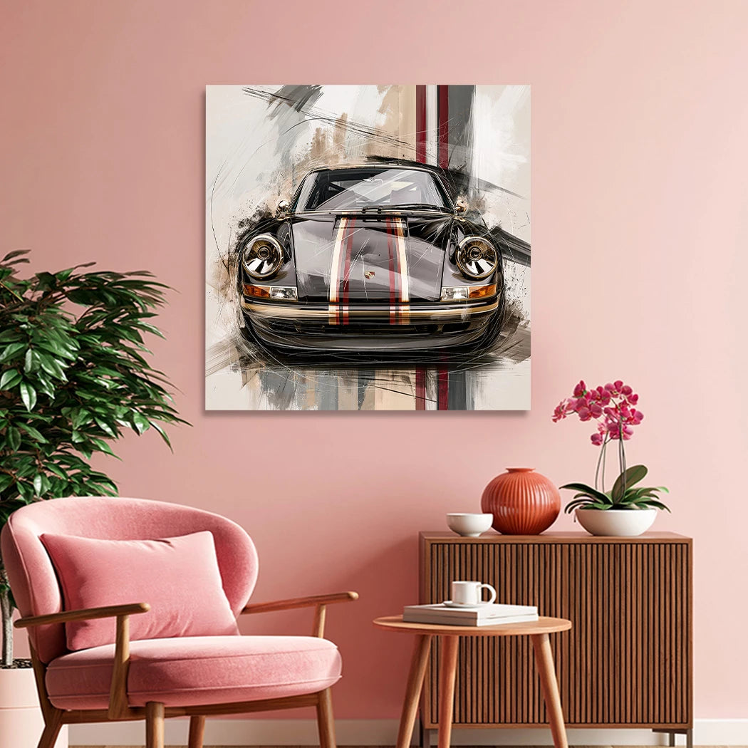 Porsche 911 Noble Aluminiumbild gebürstet