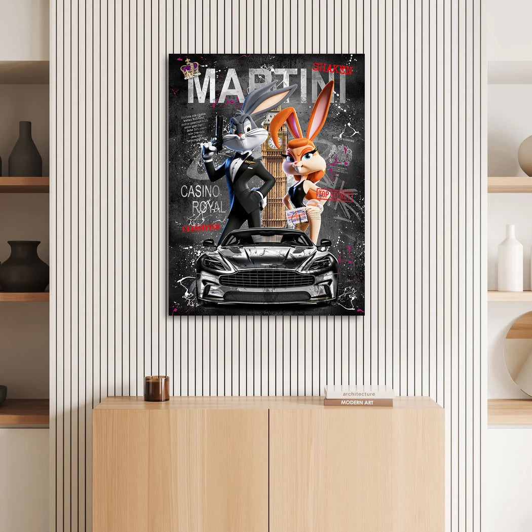 Agenten Hase Leinwand Bild