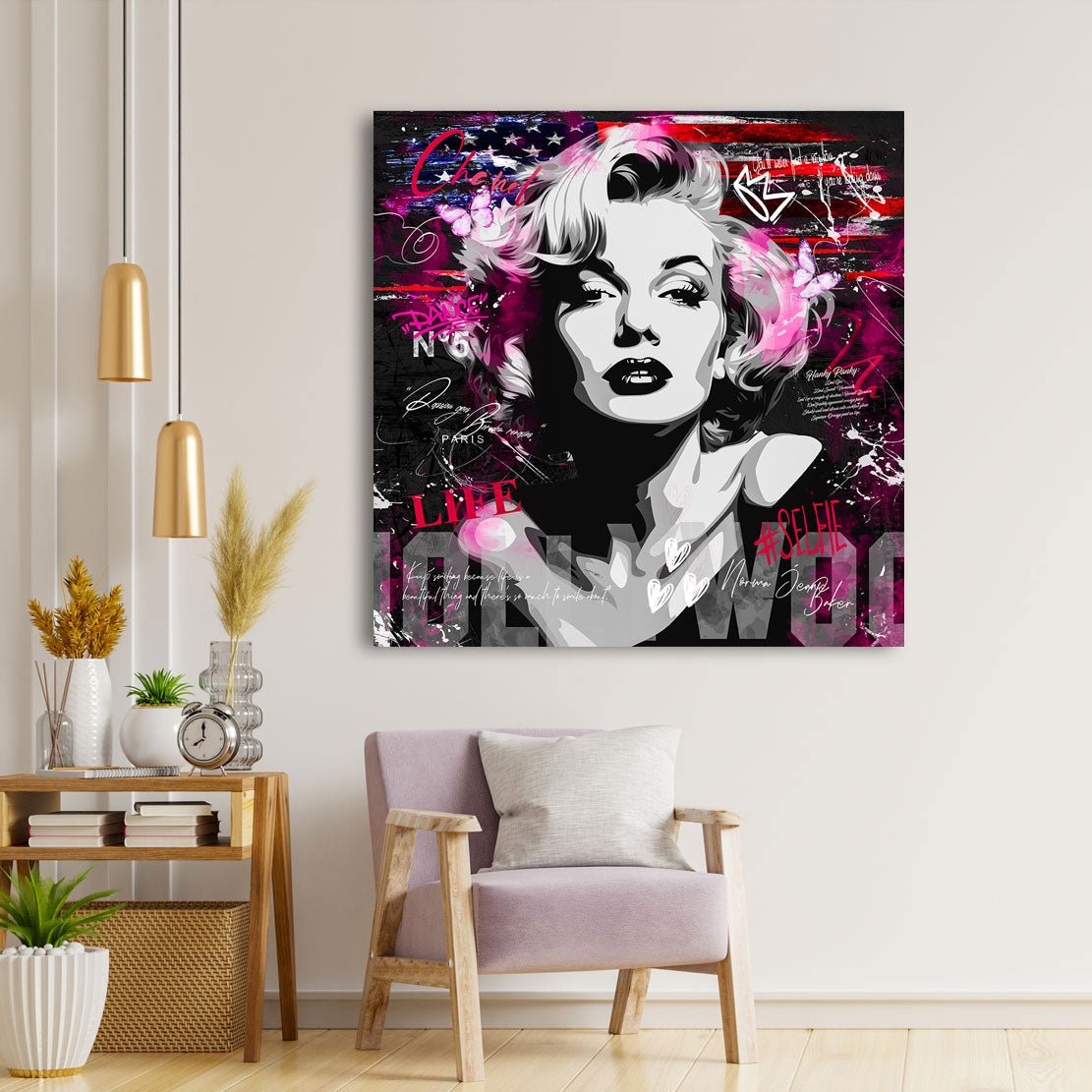 Marilyn Hollywood Pop Art AluDibond Bild INGALERIE