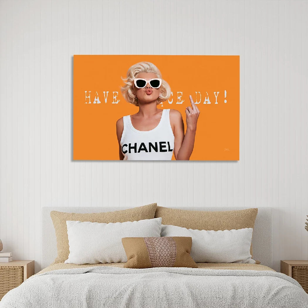 Marilyn Monroe Orange Kiss Leinwand Bild