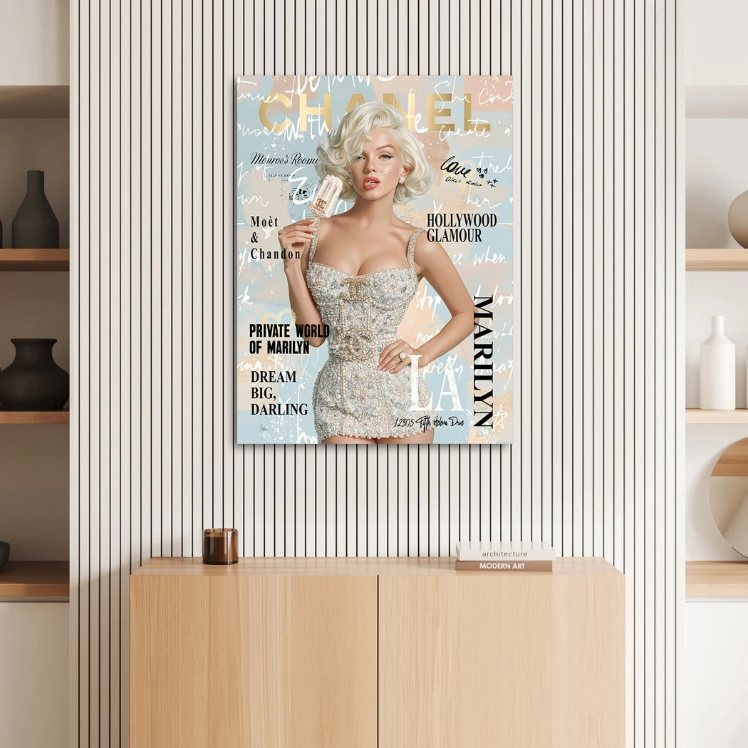 Marilyn Eis Glamour Aluminiumbild gebürstet