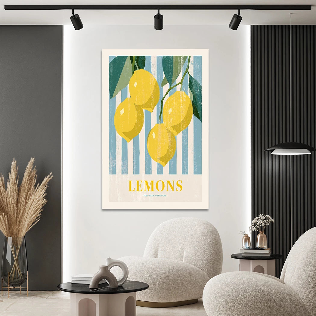Lemons Cocktail Leinwand Bild
