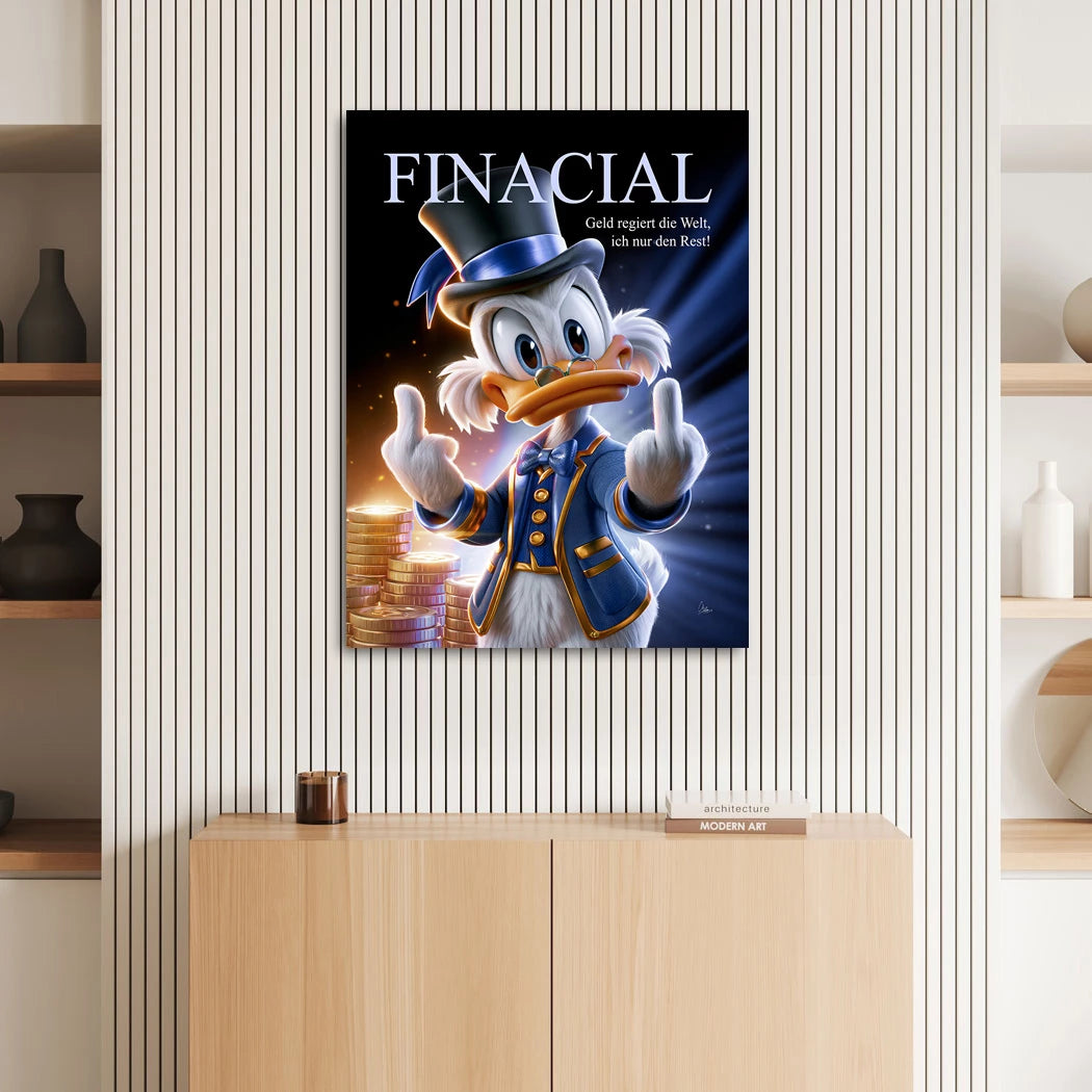 Financial Dagobert Duck Acrylglasbild