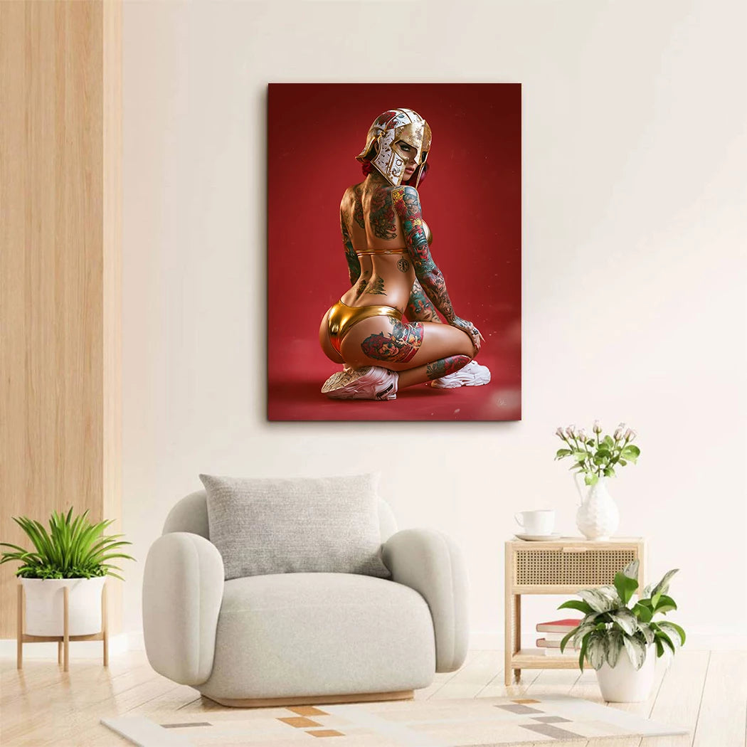 Goldene Amazone Acrylglasbild