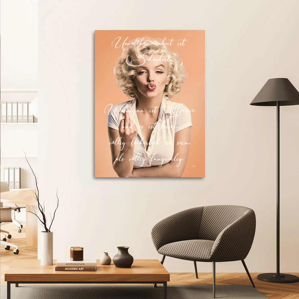 Marilyn Monroe Statement Aluminiumbild gebürstet