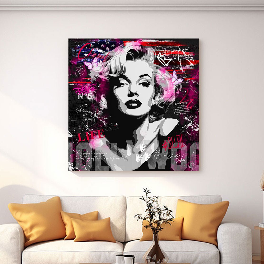 Marilyn Hollywood Pop Art AluDibond Bild INGALERIE