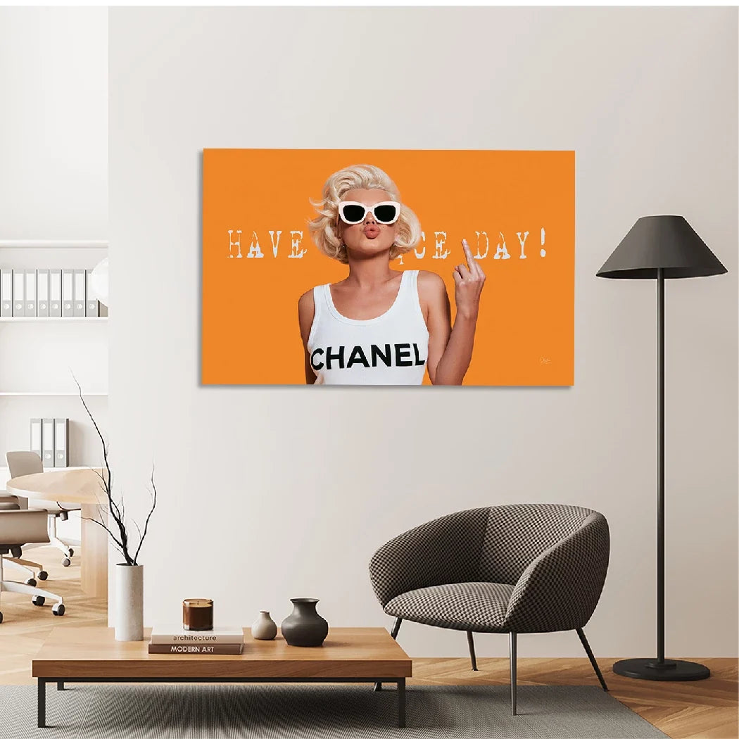 Marilyn Monroe Orange Kiss Leinwand Bild