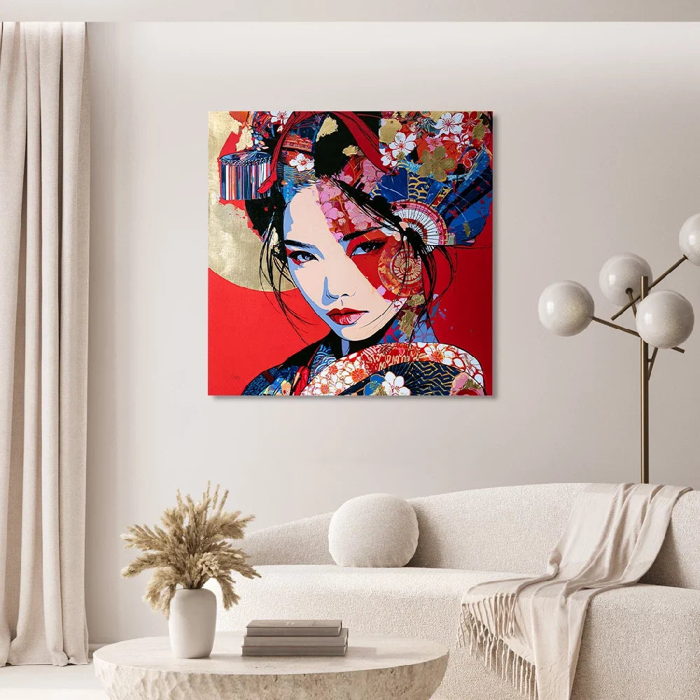 Geisha Rouge Aluminiumbild gebürstet