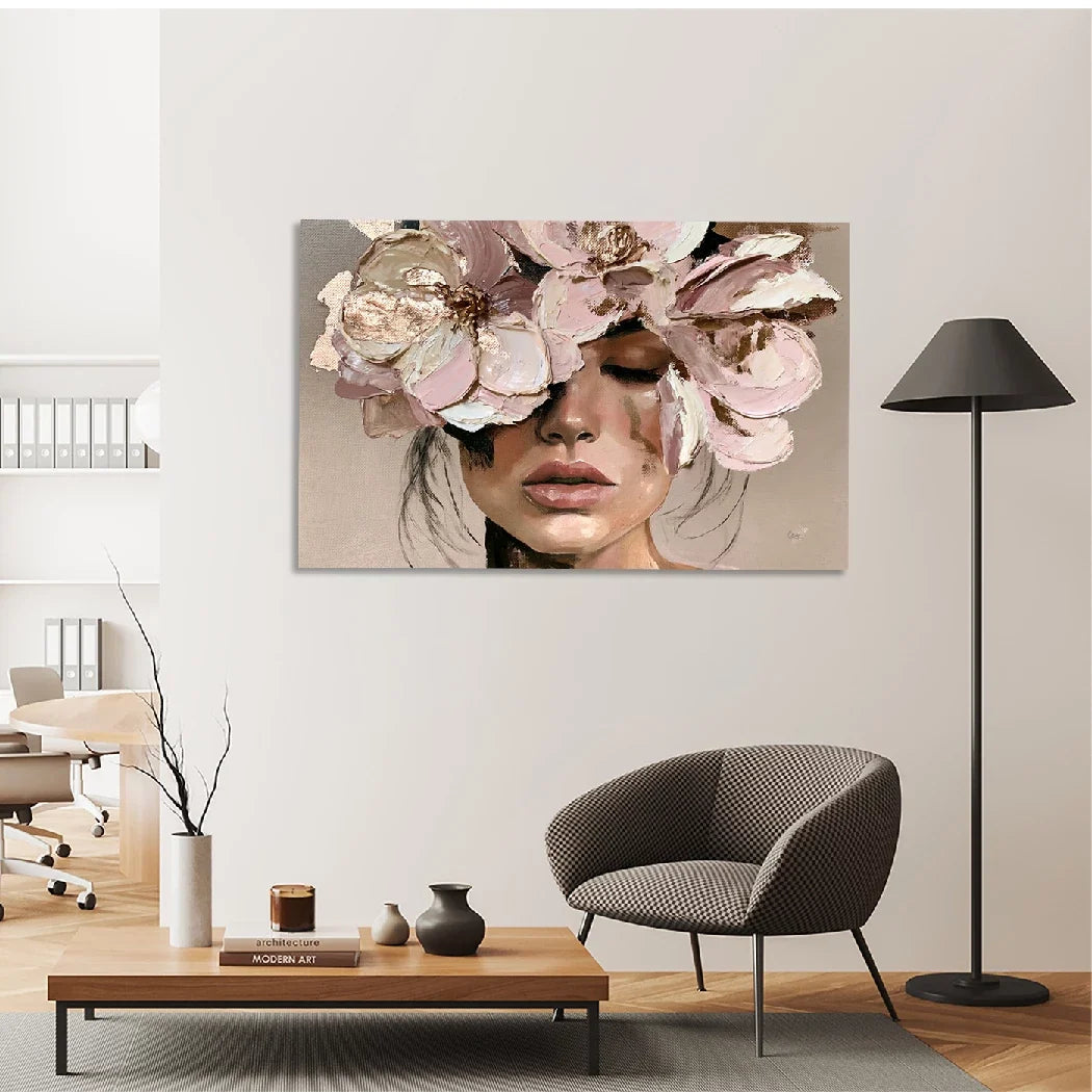 Blütenzauber Rosé Leinwand Bild