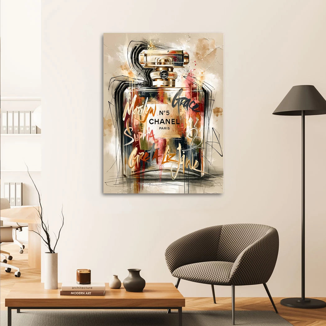 Chanel Graffiti Acrylglasbild