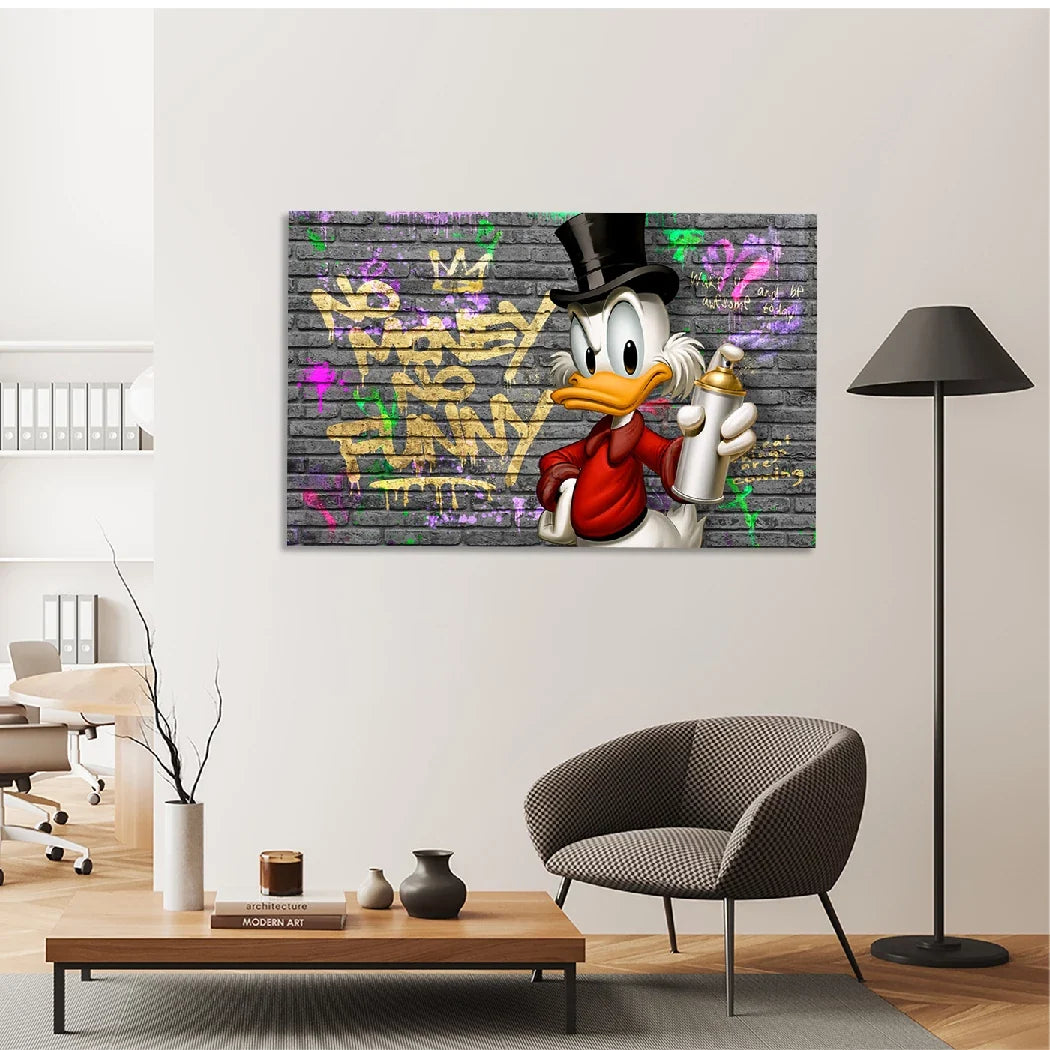 Dagobert Duck Street Money Leinwand Bild