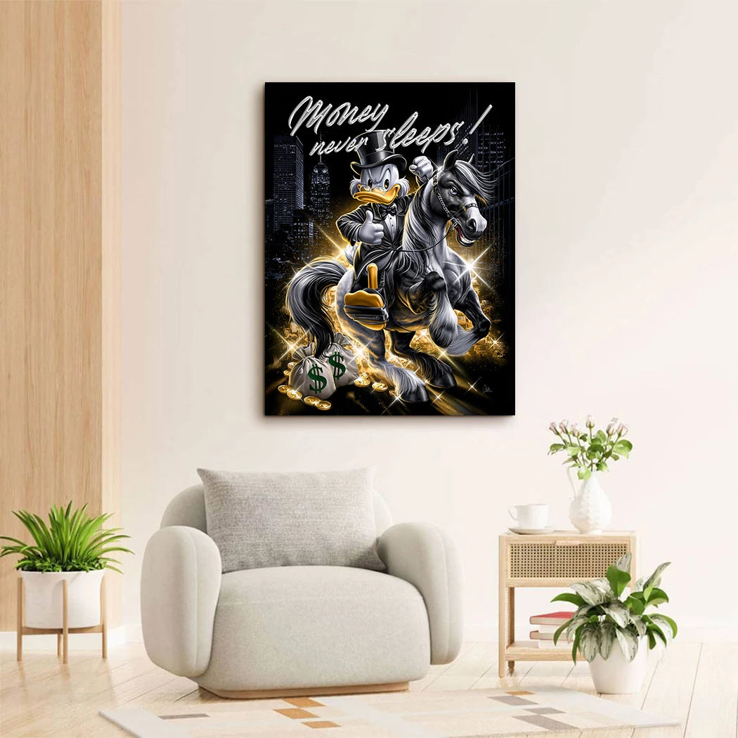 Dagobert Money Rider Acrylglasbild