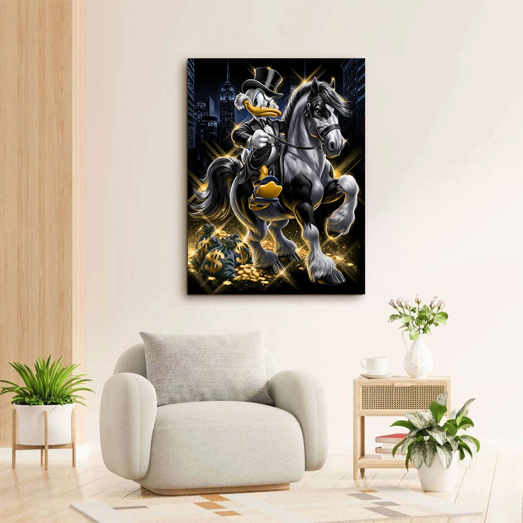 Dagobert Rich Rider Leinwand Bild