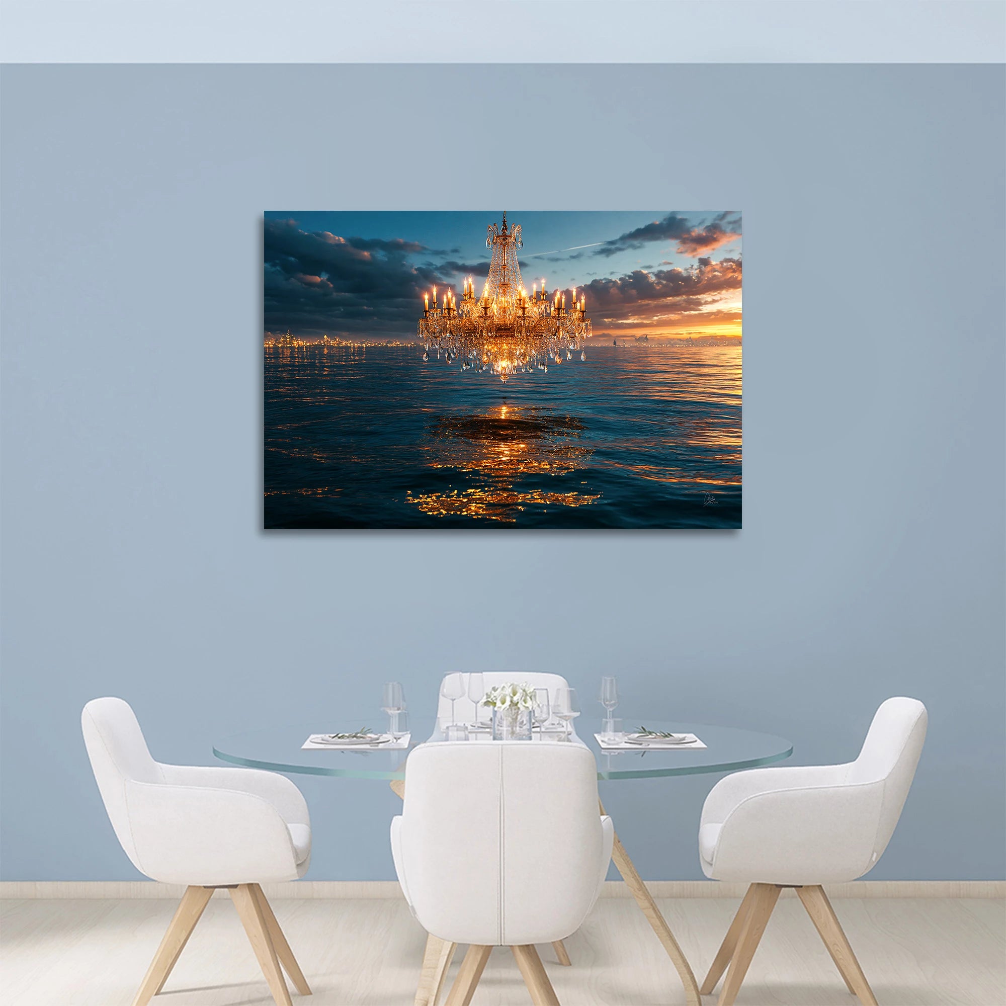 Kristall Meerblick AluDibond Wandbild