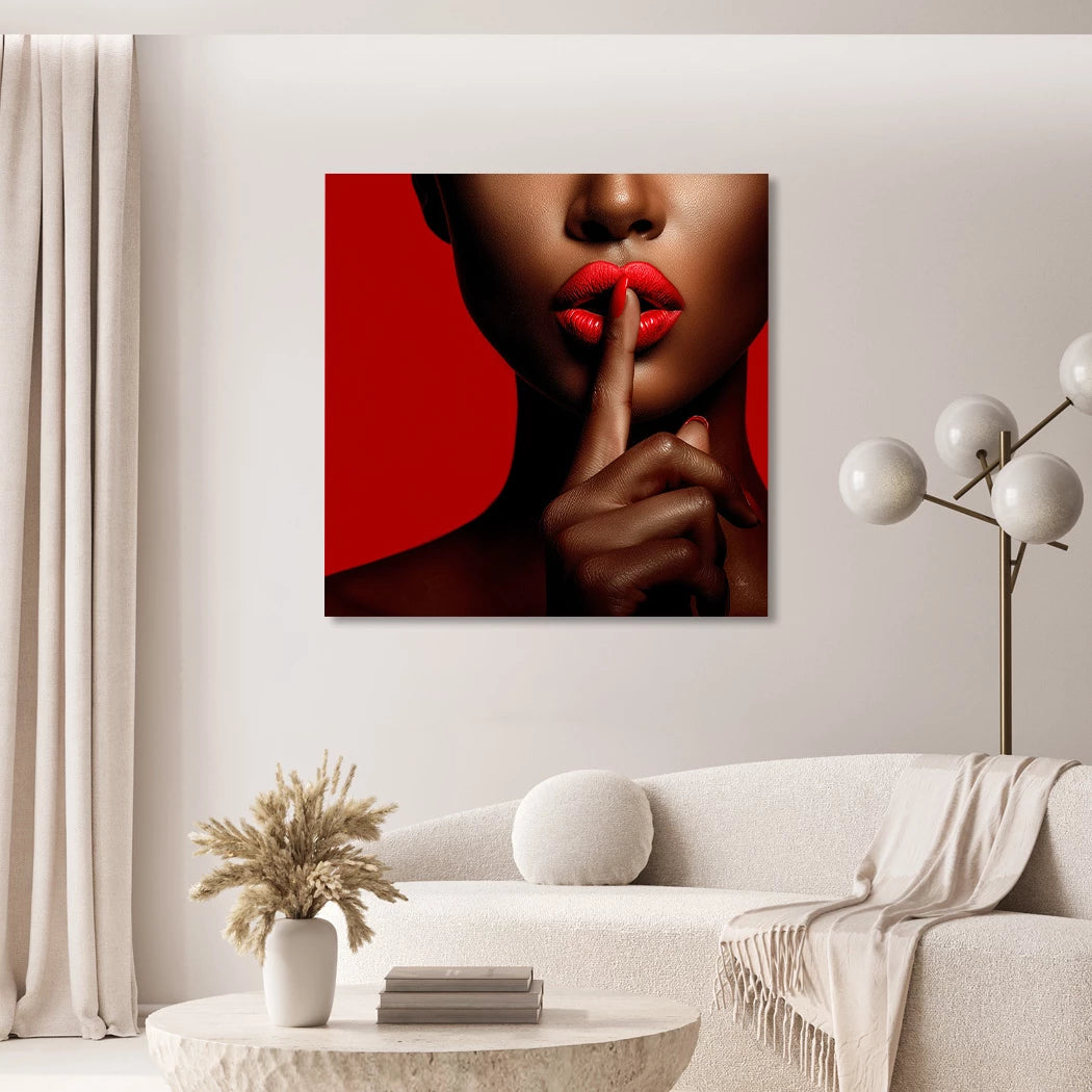 Psst in Rot Acrylglasbild