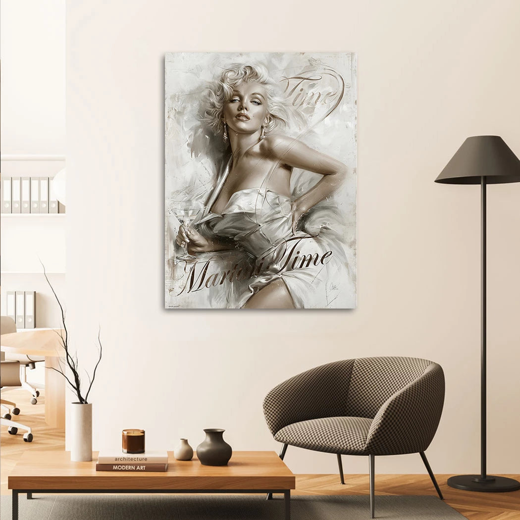 Marilyn Monroe Martini Time Leinwand Bild